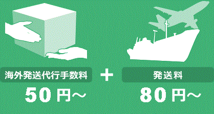 海外発送代行手数料 380円~ 発送料 90円~