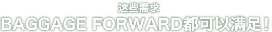 这些问题BAGGAGE FORWARD都可以为您解决!