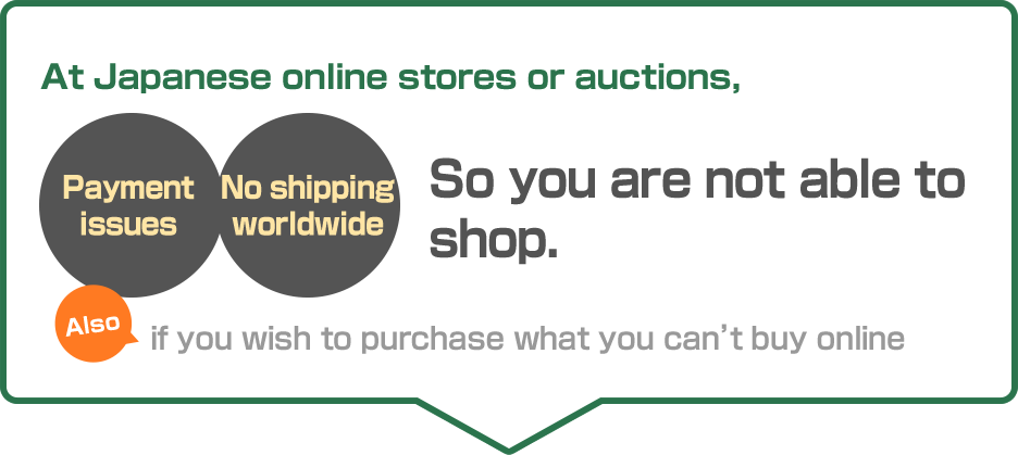 At Japanese online stores or auctions, Payment issues.No shipping worldwide.