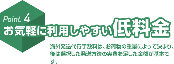 Point4 お気軽に利用しやすい低料金