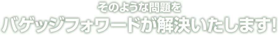 そのような問題をバゲッジフォワードが解決いたします!